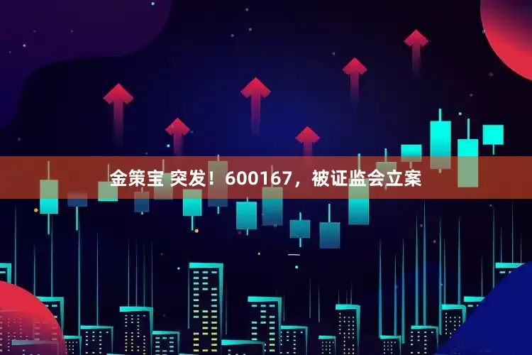 金策宝 突发！600167，被证监会立案